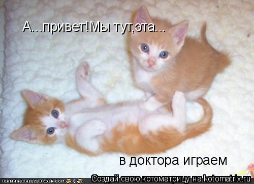А...привет!Мы тут,эта... в доктора играем... Котоматрица: А...привет!Мы тут,эта... в доктора играем