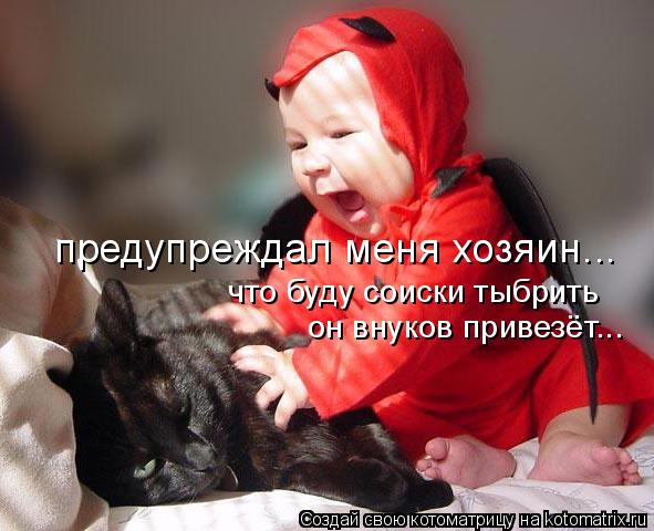 Котоматрица: предупреждал меня хозяин... что буду соиски тыбрить он внуков привезёт...