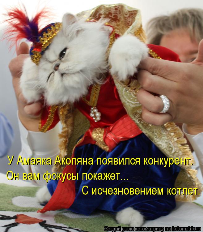 У Амаяка Акопяна появился конкурент. Он вам фокусы покажет... С исчезновением котлет.... Котоматрица: У Амаяка Акопяна появился конкурент. Он вам фокусы покажет... С исчезновением котлет.