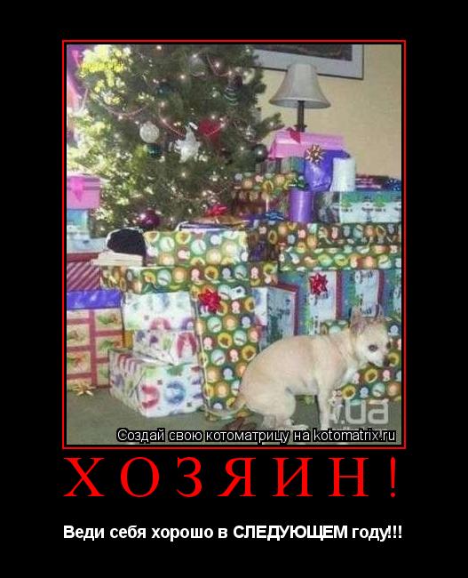 Котоматрица: хозяин!  Веди себя хорошо в СЛЕДУЮЩЕМ году!!!