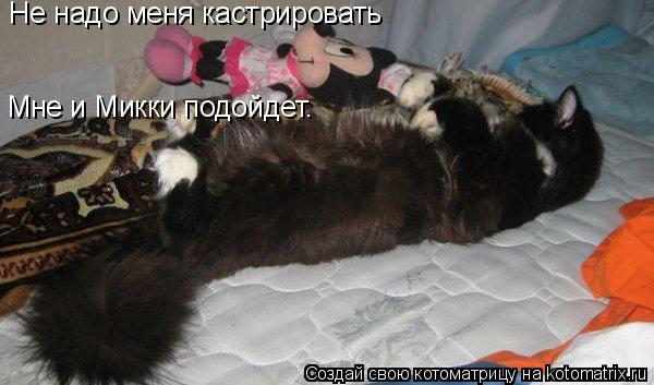 Котоматрица: Не надо меня кастрировать Мне и Микки подойдет.