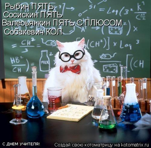 Котоматрица: Рыбин ПЯТЬ Сосискин ПЯТЬ Валеоьянкин ПЯТЬ С ПЛЮСОМ Собакевич КОЛ