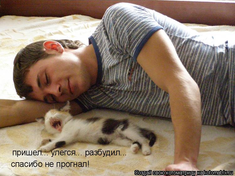 Котоматрица: пришел... улегся... разбудил... спасибо не прогнал!