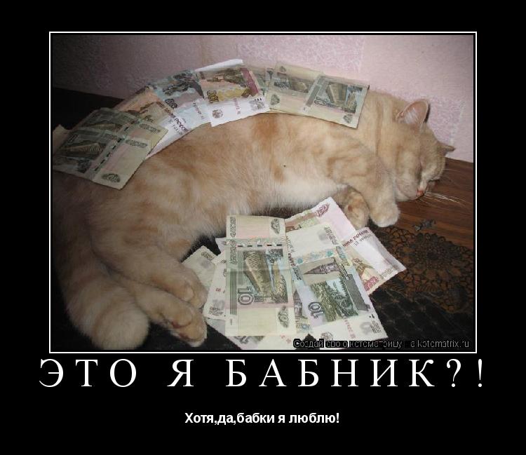Котоматрица: Это я бабник?! Хотя,да,бабки я люблю!