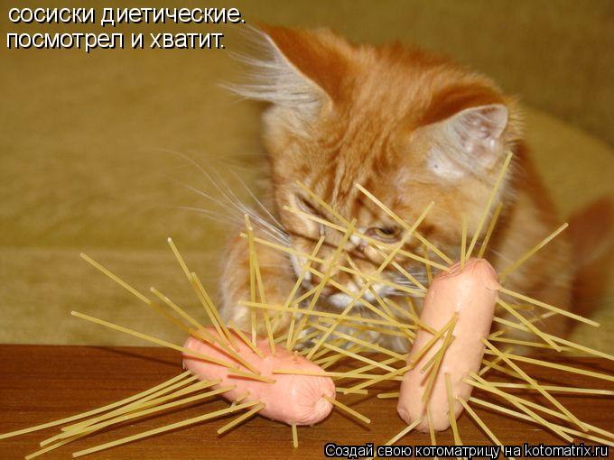 сосиски диетические. посмотрел и хватит.... Котоматрица: сосиски диетические. посмотрел и хватит.