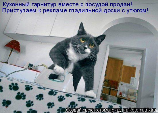 Кухонный гарнитур вместе с посудой продан! Приступаем к рекламе гладильной доски с утюгом!... Котоматрица: Кухонный гарнитур вместе с посудой продан! Приступаем к рекламе гладильной доски с утюгом!