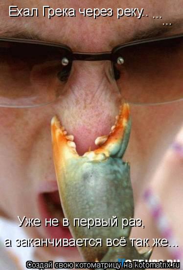 Ехал Грека через реку.. ... ... Уже не в первый раз, а заканчивается всё так же...... Котоматрица: Ехал Грека через реку.. ... ... Уже не в первый раз, а заканчивается всё так же...
