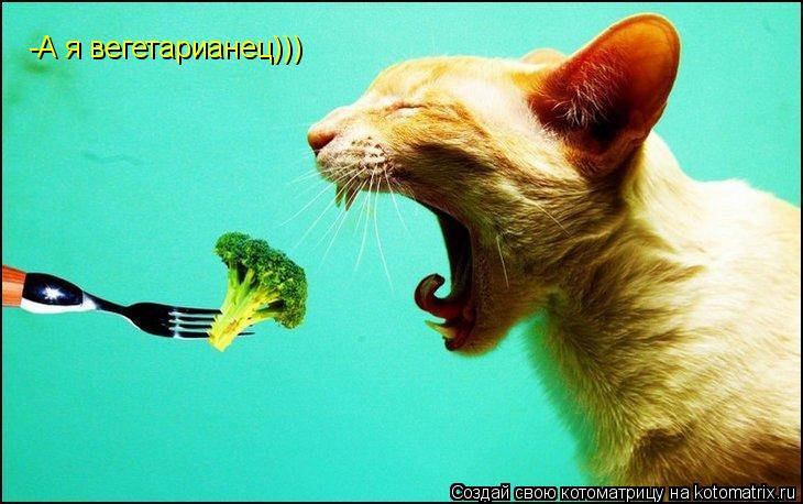 -А я вегетарианец)))... Котоматрица: -А я вегетарианец)))