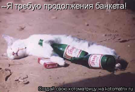 --Я требую продолжения банкета!... Котоматрица: --Я требую продолжения банкета!