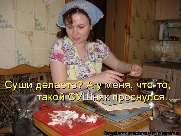 Котоматрица: Суши делаете? А у меня, что-то,  такой СУШняк проснулся...