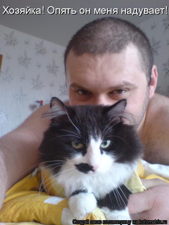 Котоматрица: Хозяйка! Опять он меня надувает!