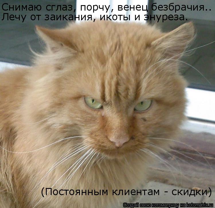Снимаю сглаз, порчу, венец безбрачия.. Лечу от заикания, икоты и энуреза. (Постоянным клиентам - скид... Котоматрица: Снимаю сглаз, порчу, венец безбрачия.. Лечу от заикания, икоты и энуреза. (Постоянным клиентам - скидки)