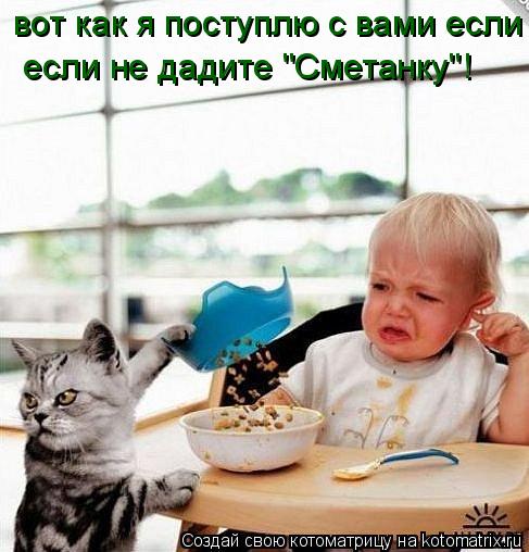вот как я поступлю с вами если не дадите "Сметанку"! если не дадите "Сметанку"!... Котоматрица: вот как я поступлю с вами если не дадите "Сметанку"! если не дадите "Сметанку"!