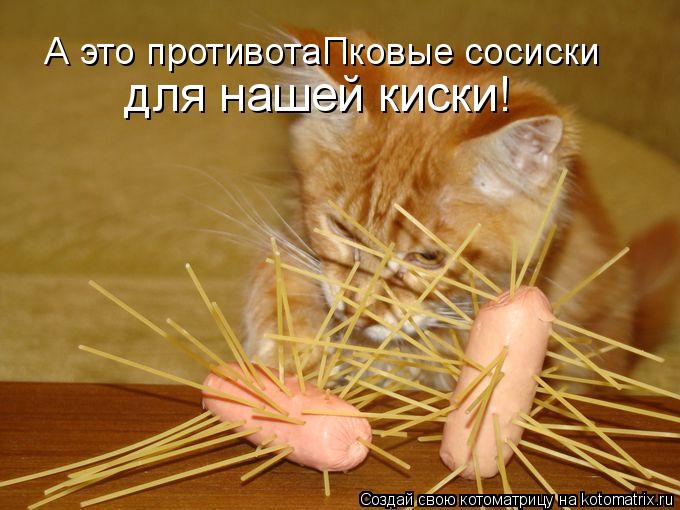 Котоматрица: А это противотаПковые сосиски для нашей киски!