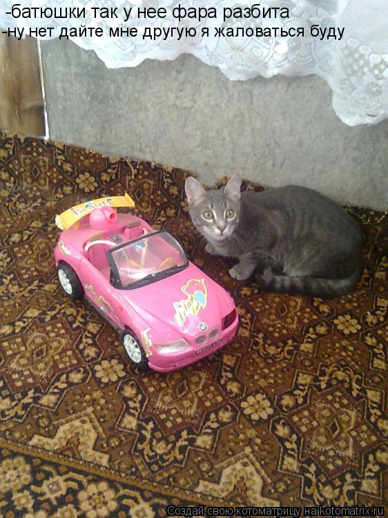 Котоматрица: -батюшки так у нее фара разбита -ну нет дайте мне другую я жаловаться буду
