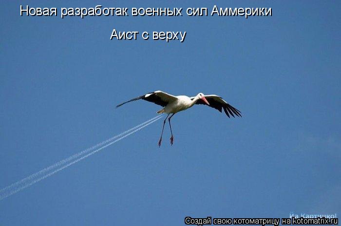 Новая разработак военных сил Аммерики Аист с верху... Котоматрица: Новая разработак военных сил Аммерики Аист с верху