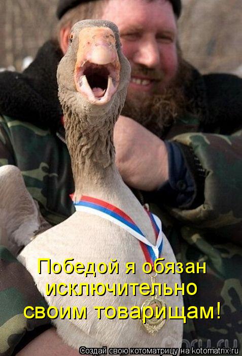 Победой я обязан исключительно своим товарищам!... Котоматрица: Победой я обязан исключительно своим товарищам!