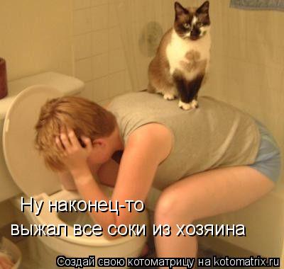 Ну наконец-то выжал все соки из хозяина... Котоматрица: Ну наконец-то выжал все соки из хозяина