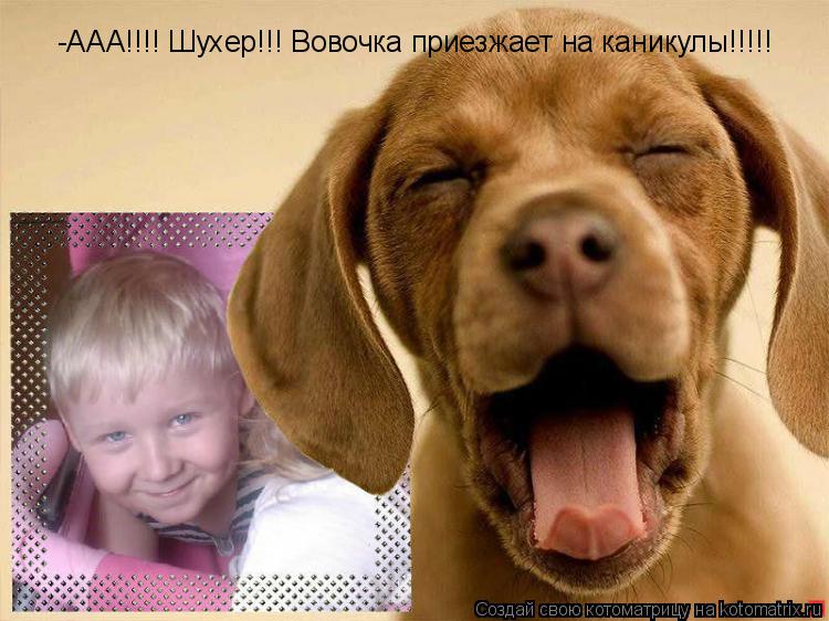 Котоматрица: -ААА!!!! Шухер!!! Вовочка приезжает на каникулы!!!!!