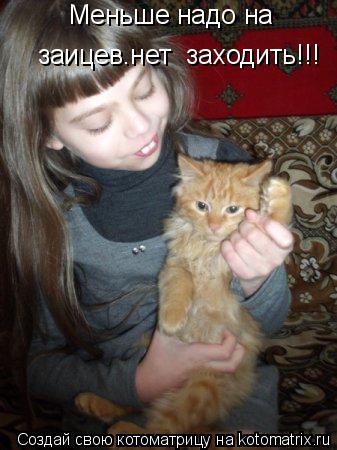 Котоматрица: Меньше надо на  заицев.нет  заходить!!!