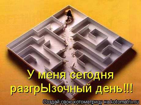 У меня сегодня разгрЫзочный день!!!... Котоматрица: У меня сегодня разгрЫзочный день!!!