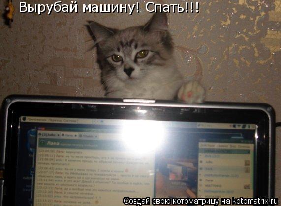 Котоматрица: Вырубай машину! Спать!!!