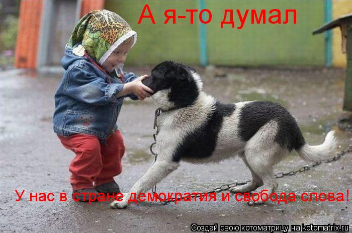 Котоматрица: А я-то думал У нас в стране демократия и свобода слова!