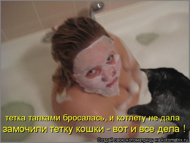 Котоматрица: тетка тапками бросалась, и котлету не дала замочили тетку кошки - вот и все дела !