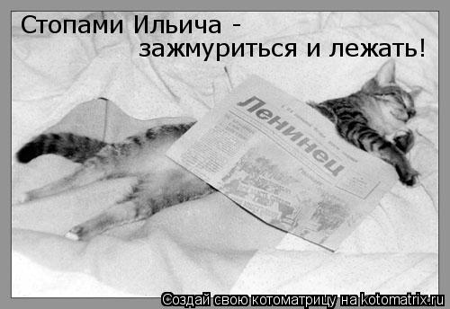 Котоматрица: Стопами Ильича -  зажмуриться и лежать!