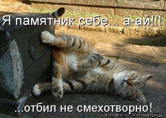 Котоматрица: Я памятник себе... а-ай!!! ...отбил не смехотворно!