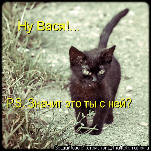 Ну Вася!... P.S. Значит это ты с ней?... Котоматрица: Ну Вася!... P.S. Значит это ты с ней?