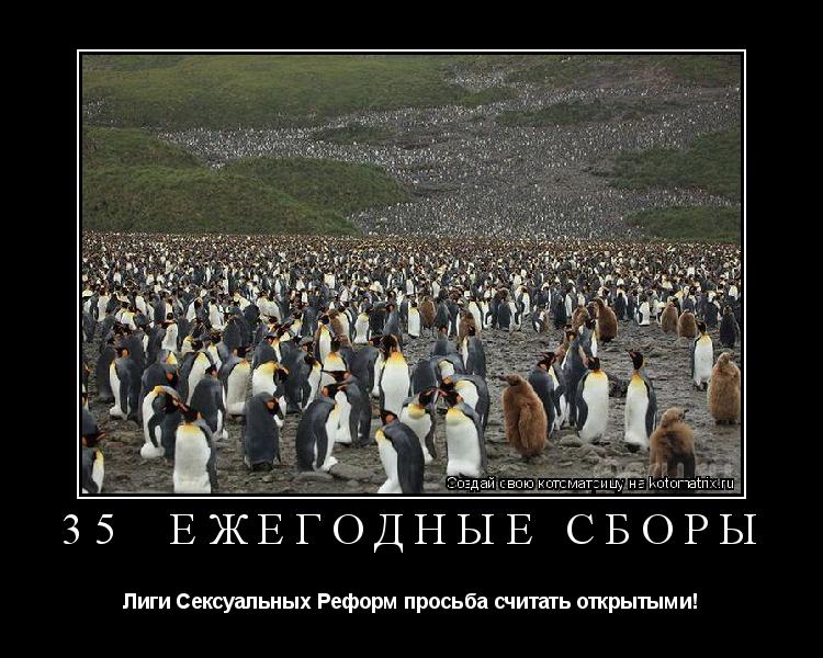 Котоматрица: 35  ежегодные сборы Лиги Сексуальных Реформ просьба считать открытыми!