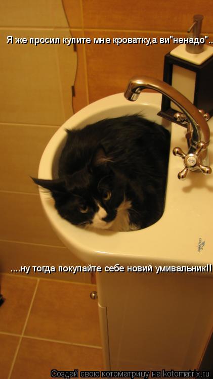 Я же просил купите мне кроватку,а ви"ненадо",ну тогдаи Я же просил купите мне кроватку,а ви"ненадо",... Котоматрица: Я же просил купите мне кроватку,а ви"ненадо",ну тогдаи Я же просил купите мне кроватку,а ви"ненадо",ну тогда покупайте себе новий умивальник!