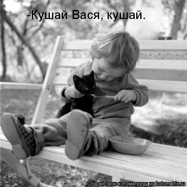 -Кушай Вася, кушай.... Котоматрица: -Кушай Вася, кушай.