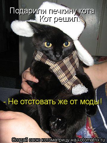 Подарили печкину кота Кот решил: - Не отстовать же от моды!... Котоматрица: Подарили печкину кота Кот решил: - Не отстовать же от моды!