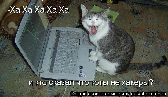 -Ха Ха Ха Ха Ха и кто сказал что коты не хакеры?... Котоматрица: -Ха Ха Ха Ха Ха и кто сказал что коты не хакеры?