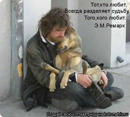 Тот,кто любит, Всегда разделяет судьбу Того,кого любит.. Э.М.Ремарк... Котоматрица: Тот,кто любит, Всегда разделяет судьбу Того,кого любит.. Э.М.Ремарк