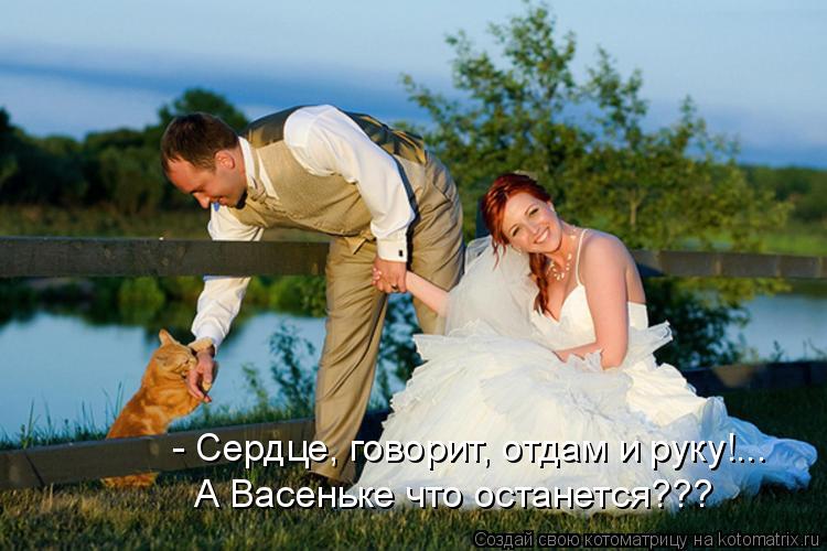 - Сердце, говорит, отдам и руку!... А Васеньке что останется???... Котоматрица: - Сердце, говорит, отдам и руку!... А Васеньке что останется???