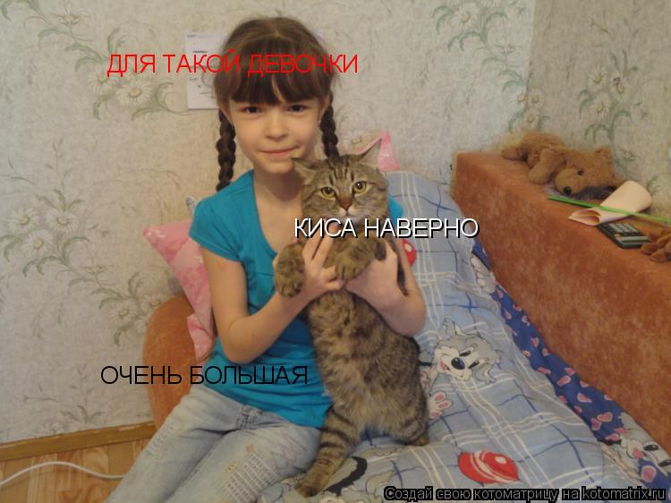 ДЛЯ ТАКОЙ ДЕВОЧКИ КИСА НАВЕРНО ОЧЕНЬ БОЛЬШАЯ... Котоматрица: ДЛЯ ТАКОЙ ДЕВОЧКИ КИСА НАВЕРНО ОЧЕНЬ БОЛЬШАЯ