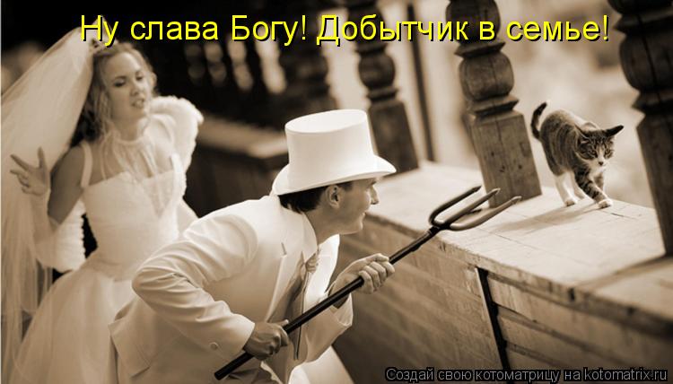 Ну слава Богу! Добытчик в семье!... Котоматрица: Ну слава Богу! Добытчик в семье!