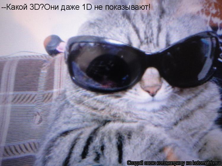 Котоматрица: --Какой 3D?Они даже 1D не показывают!