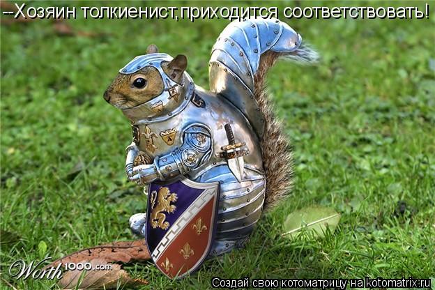 --Хозяин толкиенист,приходится соответствовать!... Котоматрица: --Хозяин толкиенист,приходится соответствовать!