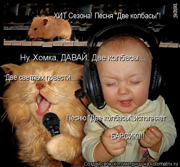 Ну, Хомка, ДАВАЙ. Две колбасы... Две светлых повести... ХИТ Сезона! Песня "Две колбасы"! Песню "Две ... Котоматрица: Ну, Хомка, ДАВАЙ. Две колбасы... Две светлых повести... ХИТ Сезона! Песня "Две колбасы"! Песню "Две колбасы" исполняет БАРСИК!!!!