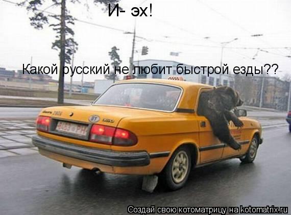 Котоматрица: И- эх! Какой русский не любит быстрой езды??