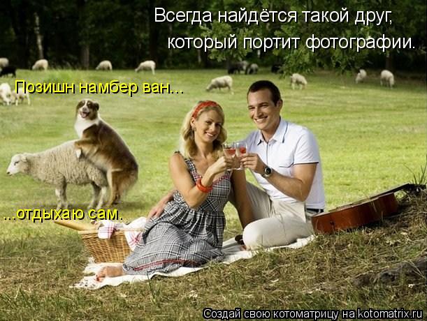 Всегда найдётся такой друг, который портит фотографии. Позишн намбер ван... ...отдыхаю сам.... Котоматрица: Всегда найдётся такой друг, который портит фотографии. Позишн намбер ван... ...отдыхаю сам.