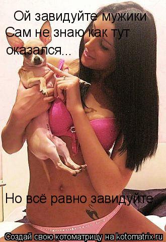 Котоматрица: Ой завидуйте мужики Сам не знаю как тут  оказался ... Но всё равно завидуйте