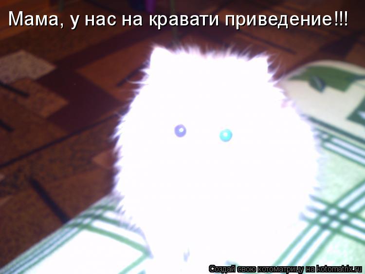 Мама, у нас на кравати приведение!!!... Котоматрица: Мама, у нас на кравати приведение!!!