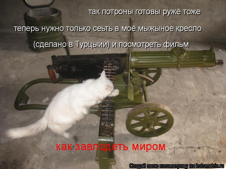 так потроны готовы ружё тоже теперь нужно только сеьть в моё мыжыное кресло (сделано в Турцыии) и по... Котоматрица: так потроны готовы ружё тоже теперь нужно только сеьть в моё мыжыное кресло (сделано в Турцыии) и посмотреть фильм как завлодеть (сделано в