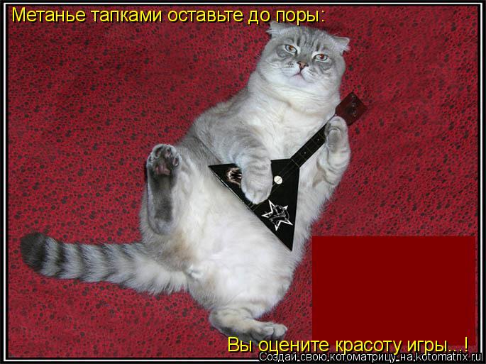 Метанье тапками оставьте до поры: Вы оцените красоту игры...!... Котоматрица: Метанье тапками оставьте до поры: Вы оцените красоту игры...!
