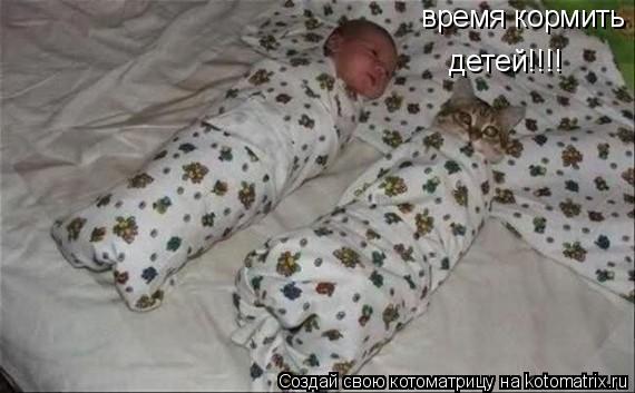 время кормить детей!!!!... Котоматрица: время кормить детей!!!!